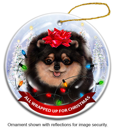 Pomeranian Black and Tan Ornament