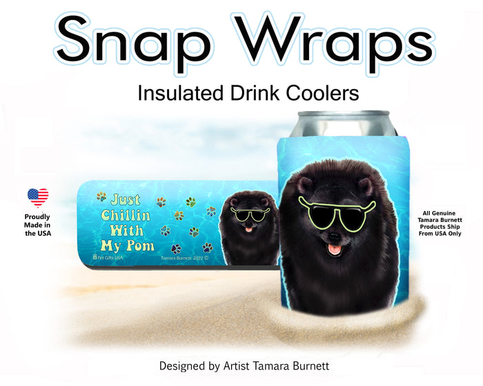Pomeranian Black Snap Wrap Cozy