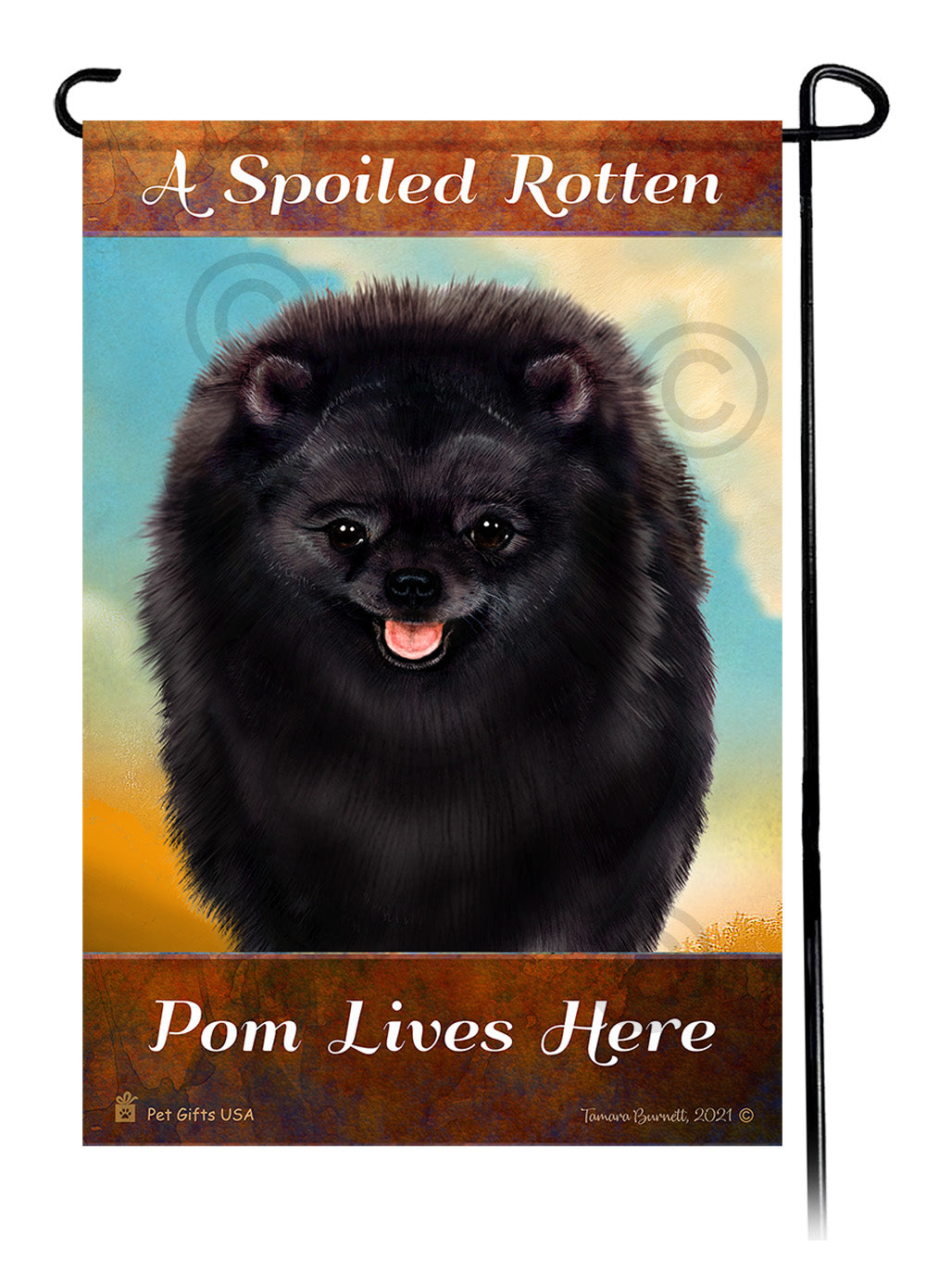 Pomeranian Spoiled Rotten Garden Flags