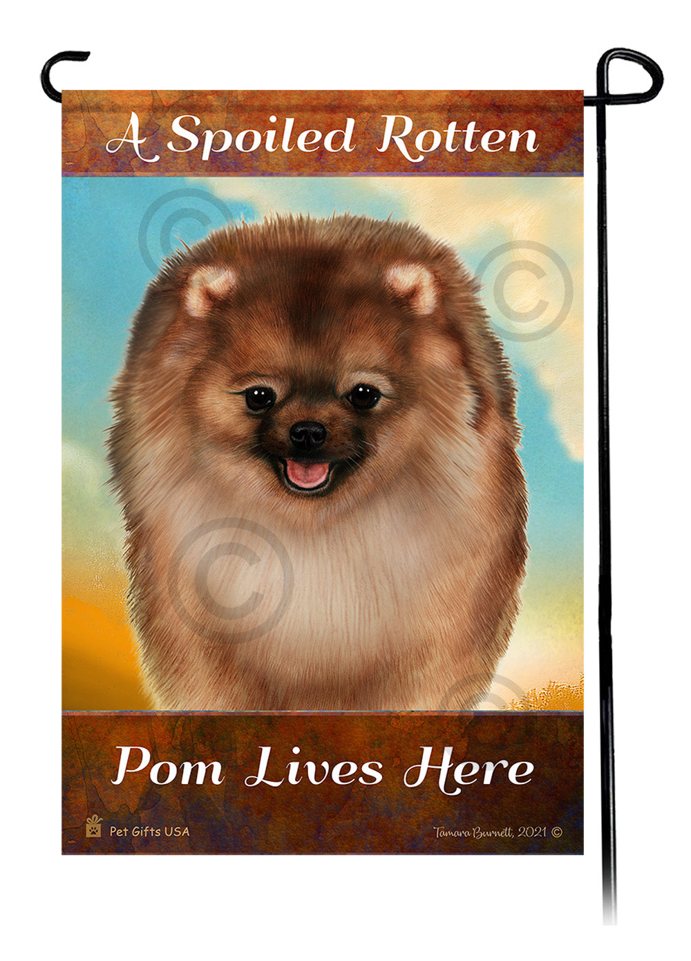 Pomeranian Spoiled Rotten - Garden Flag