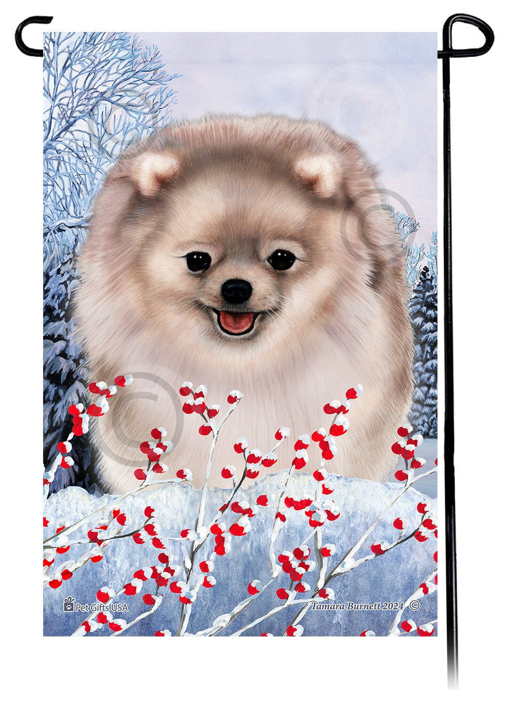 Pomeranian Winterberries - Garden Flag