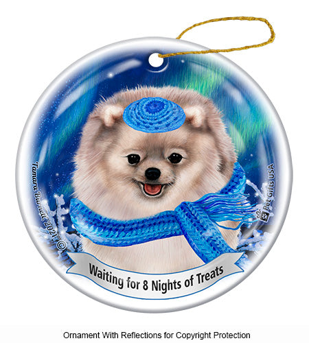 Pomeranian Silver Ornament