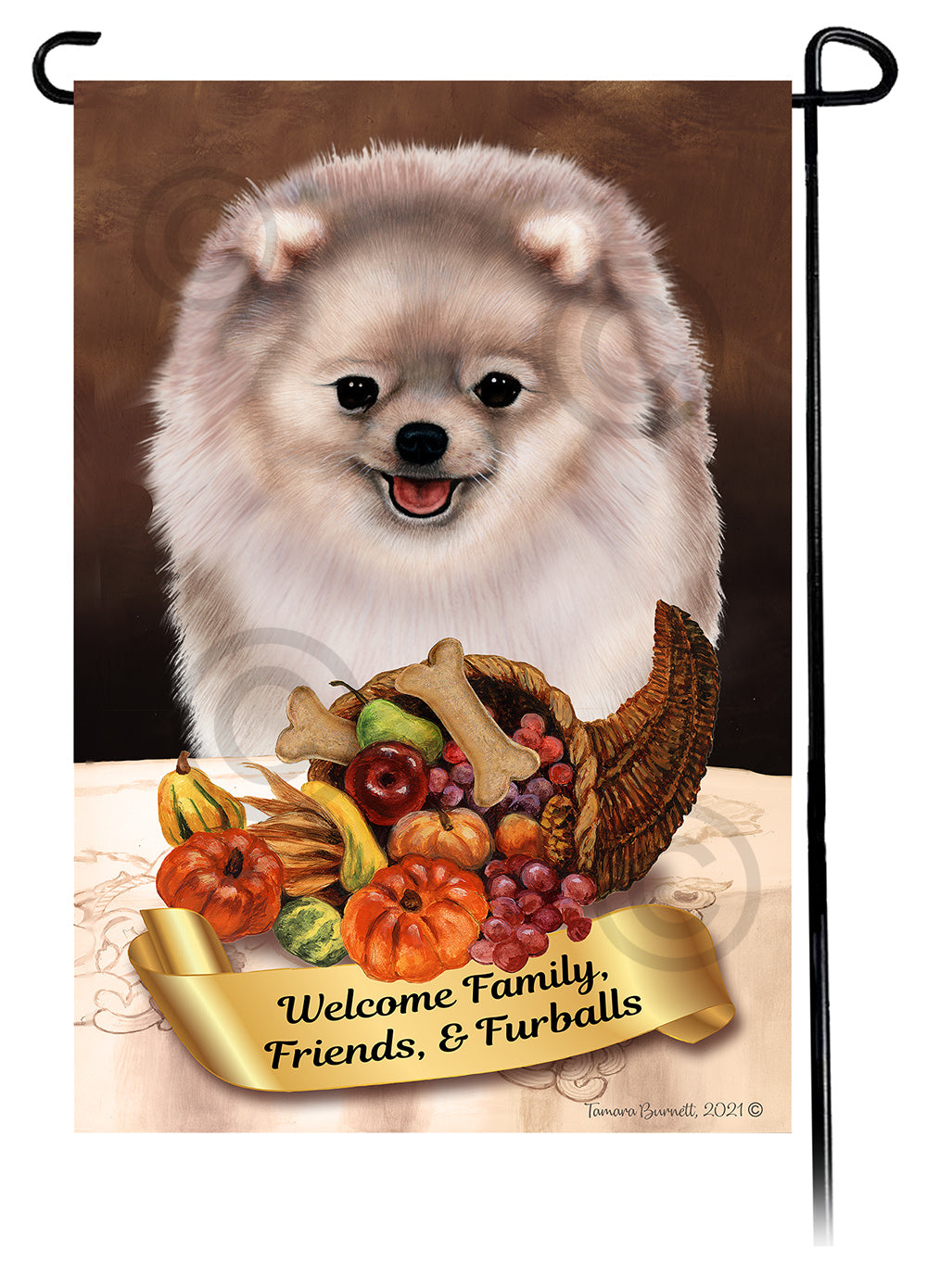 Pomeranian Thanksgiving - Garden Flag