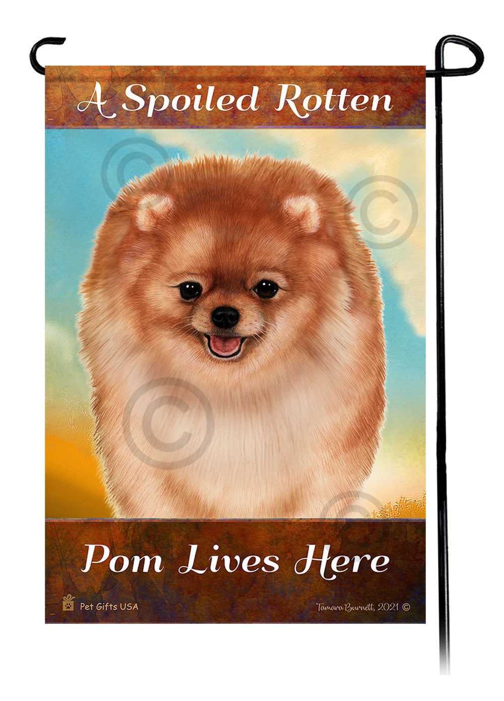 Pomeranian Spoiled Rotten - Garden Flag