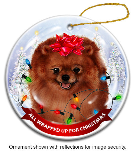 Pomeranian Red Ornament