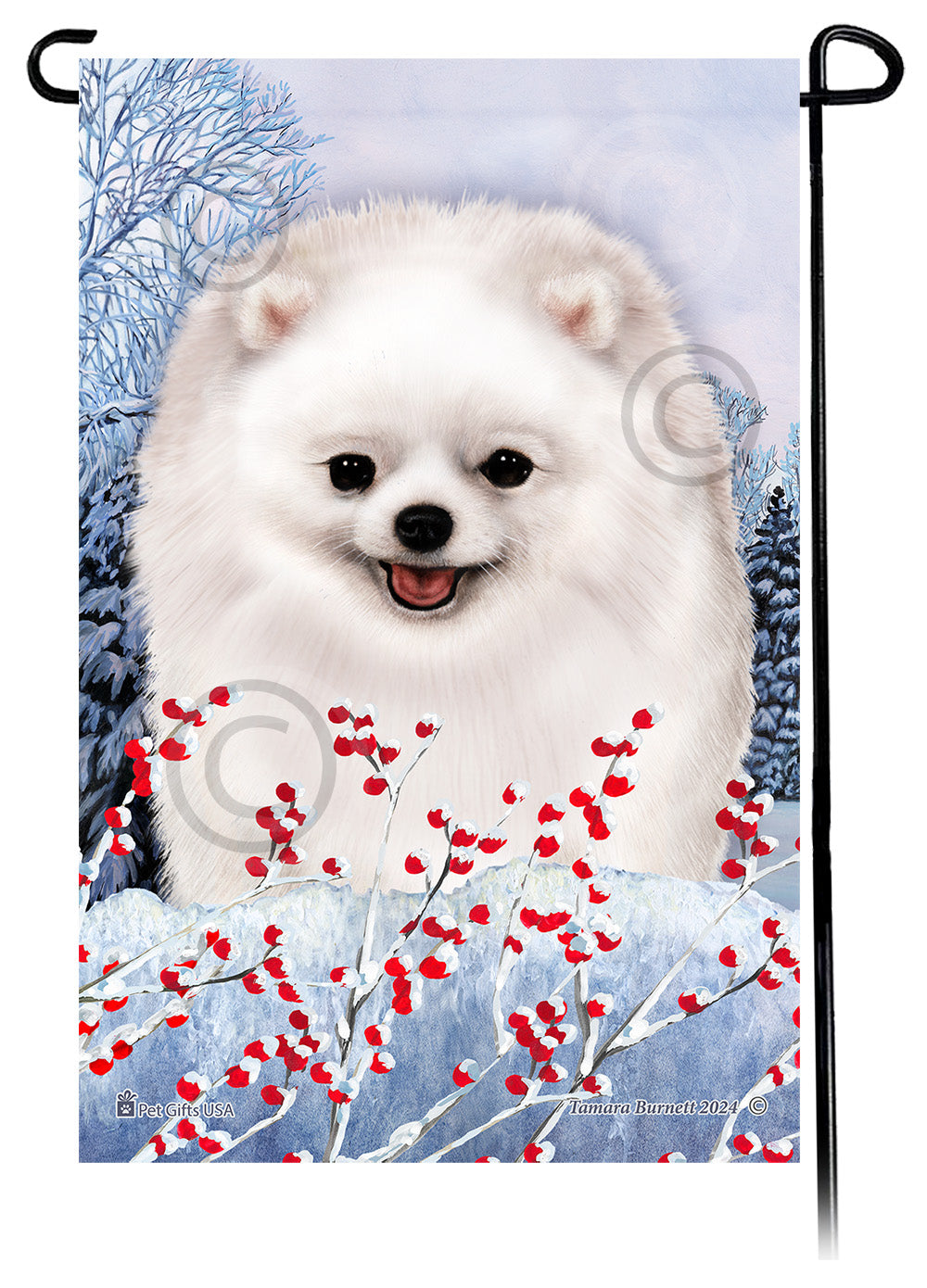 Pomeranian Winterberries - Garden Flag