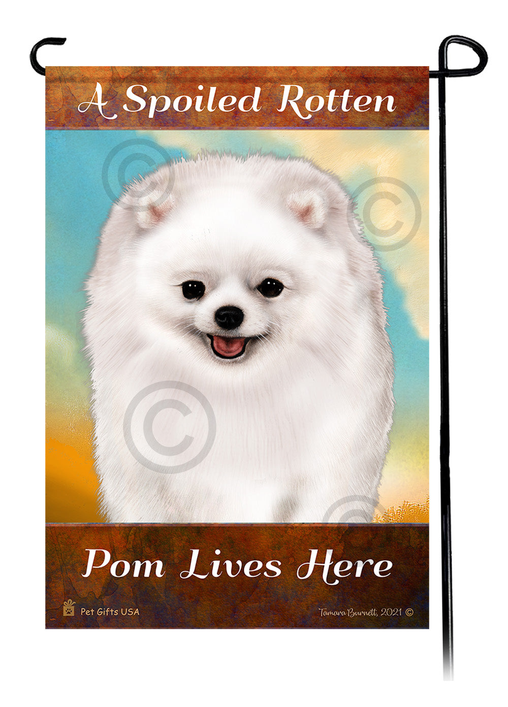 Pomeranian Spoiled Rotten - Garden Flag