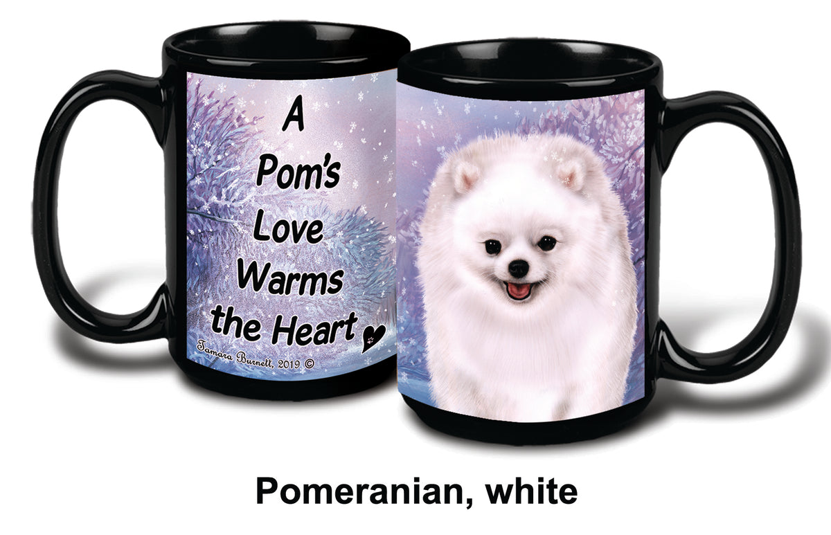 Pomeranian White Winter Mug 15 oz