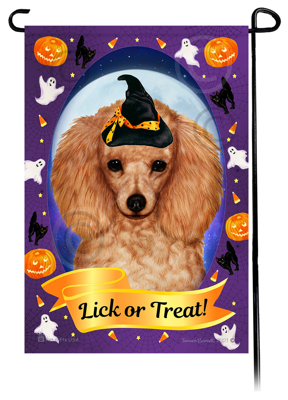 Poodle Halloween Howls Garden Flags