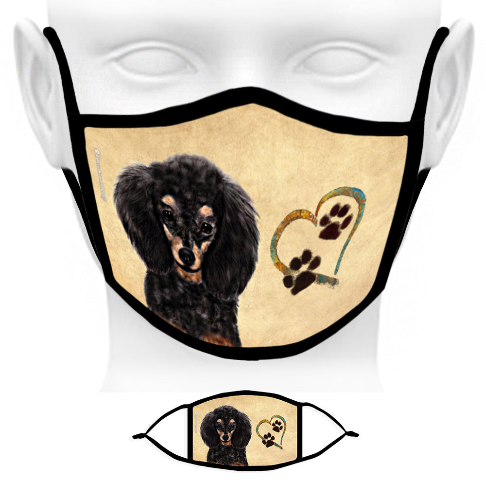 Poodle (Black and Tan) Face Mask