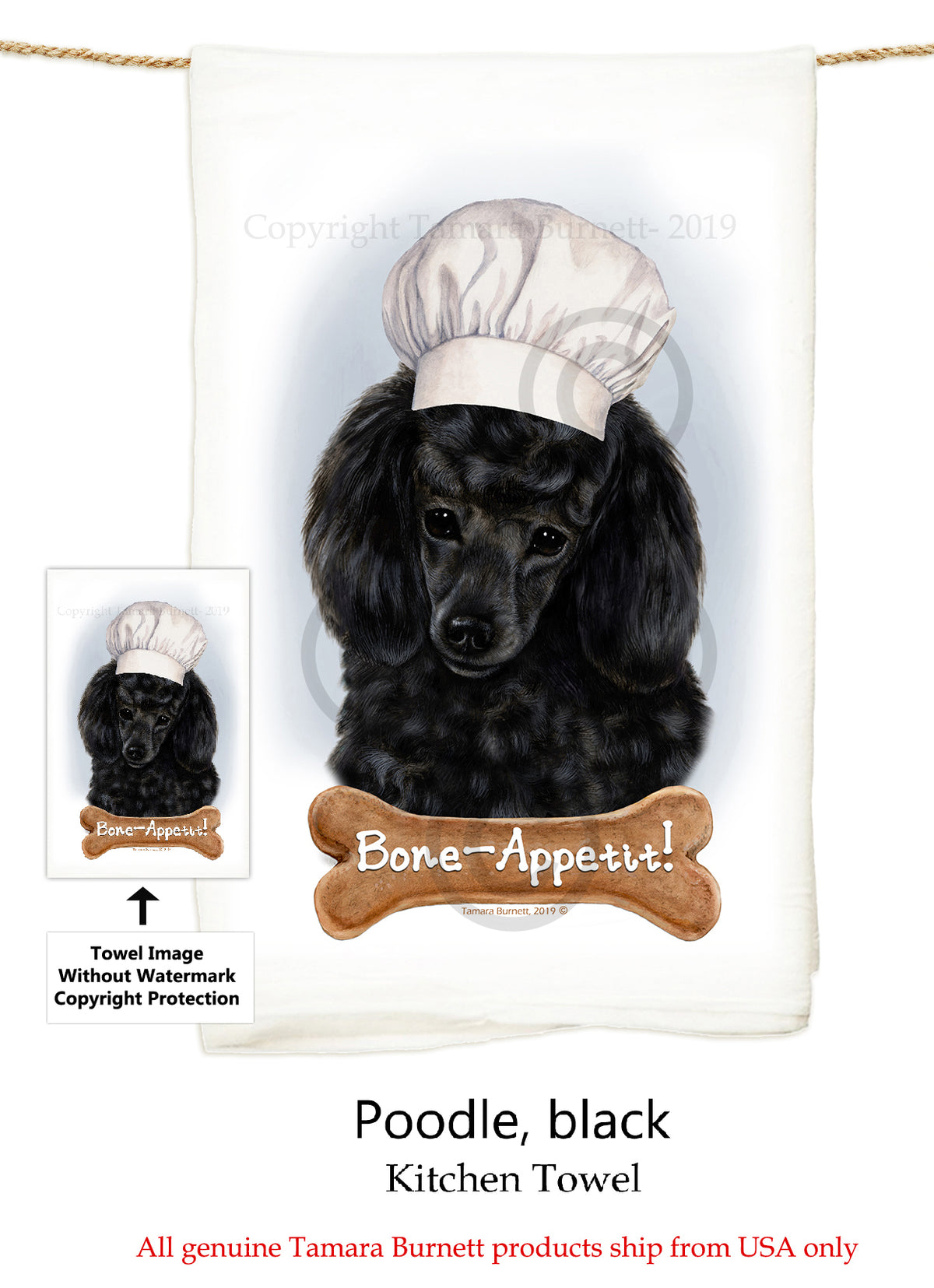 Poodle Flour Sack Towel