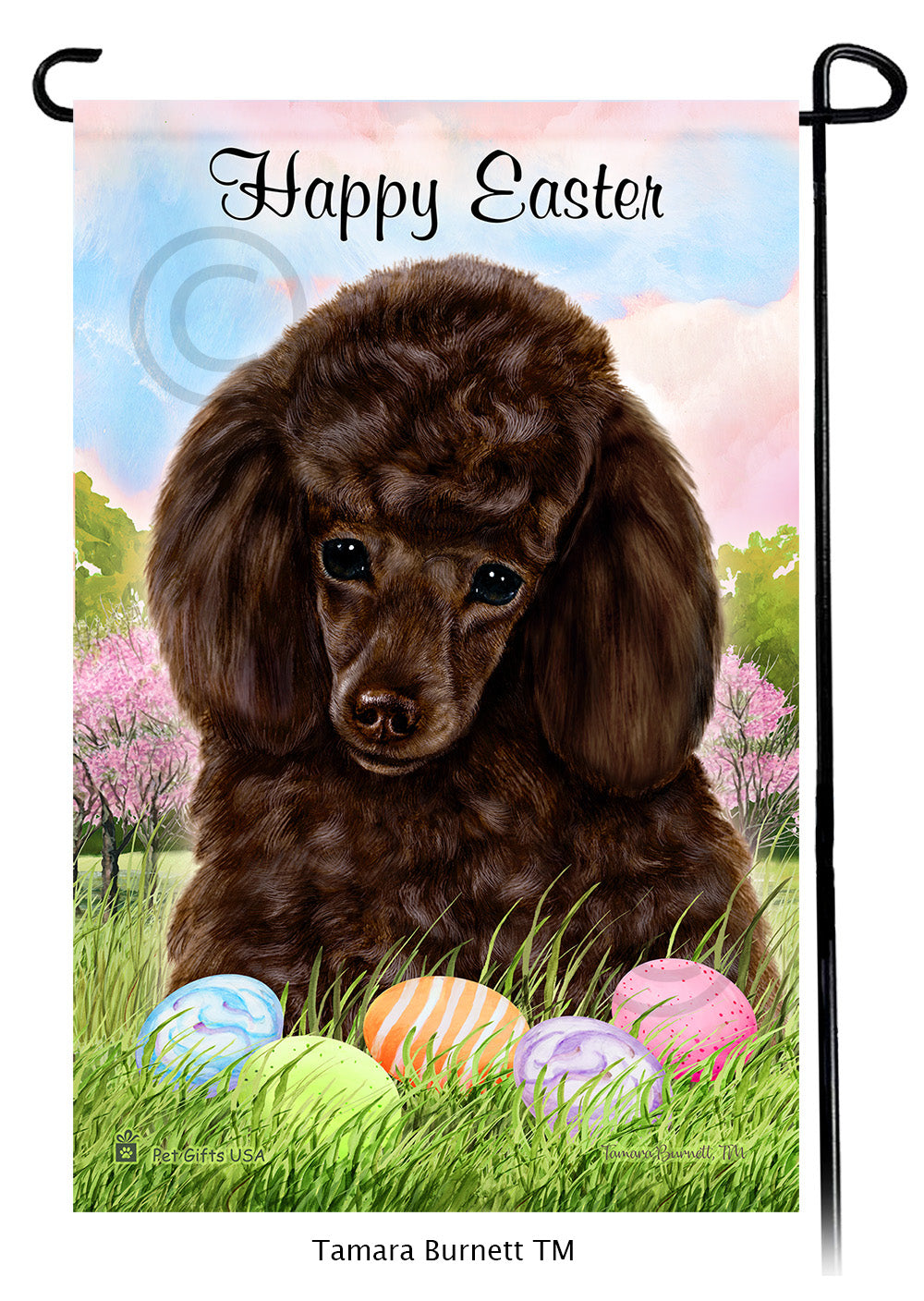 Poodle Happy Easter - Garden Flag