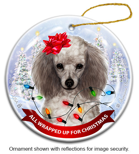 Poodle Silver Ornament