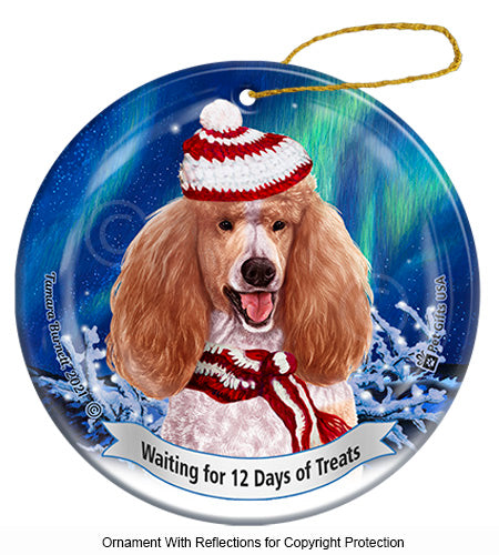 Poodle Standard Apricot and White Ornament