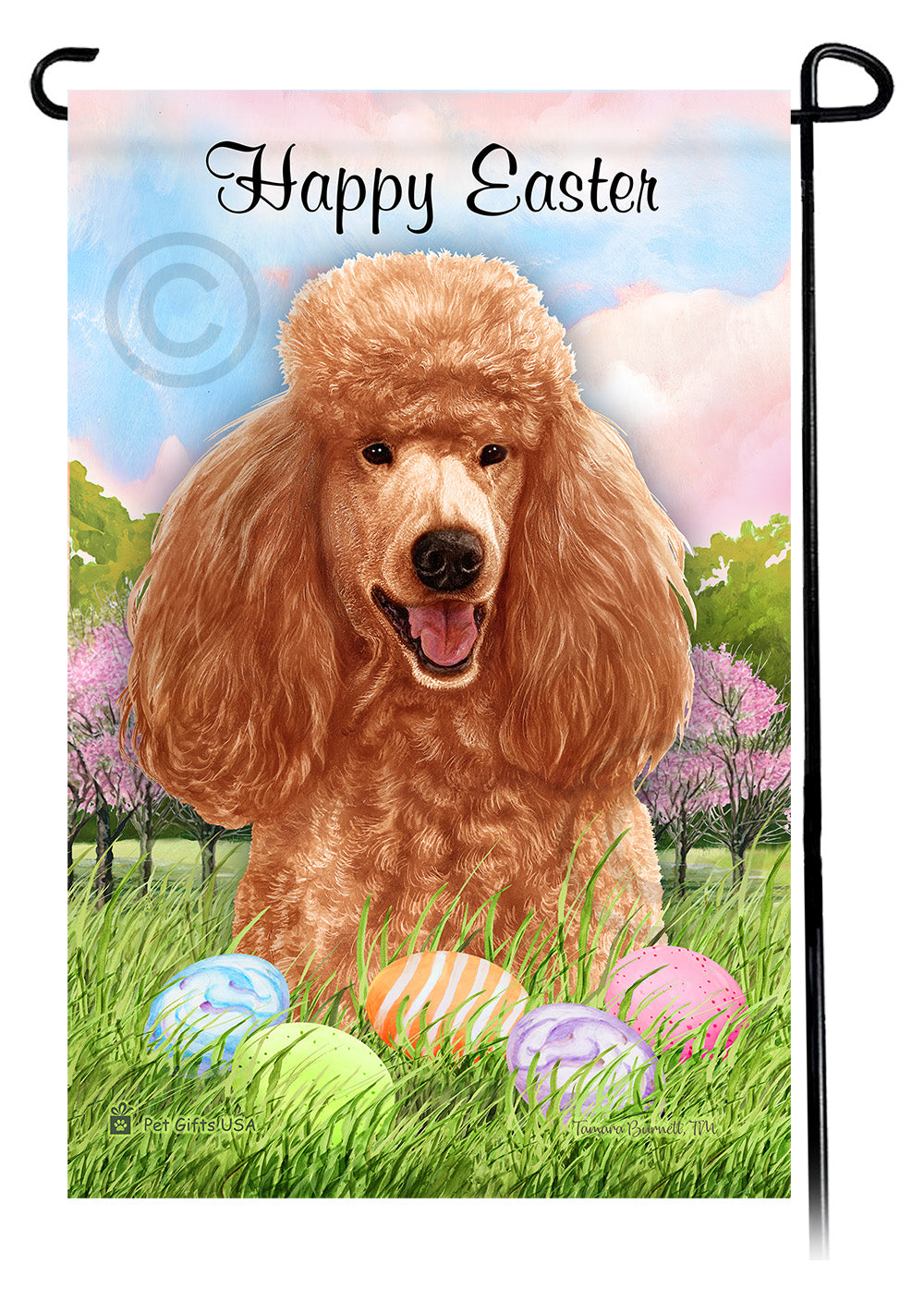 Poodle Happy Easter - Garden Flag