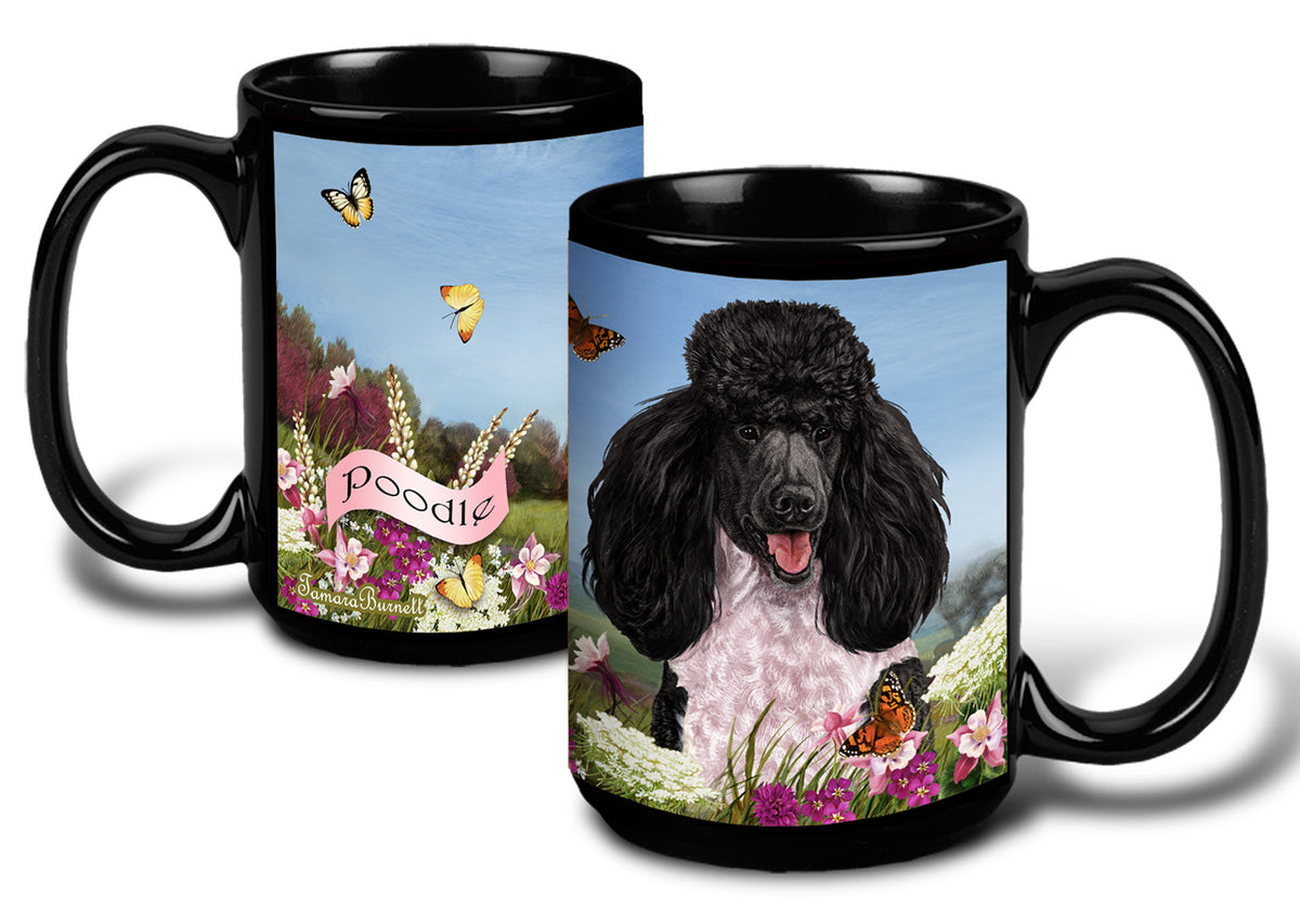 Poodle Standard Black and White Parti - Garden Party Fun Mug 15 oz
