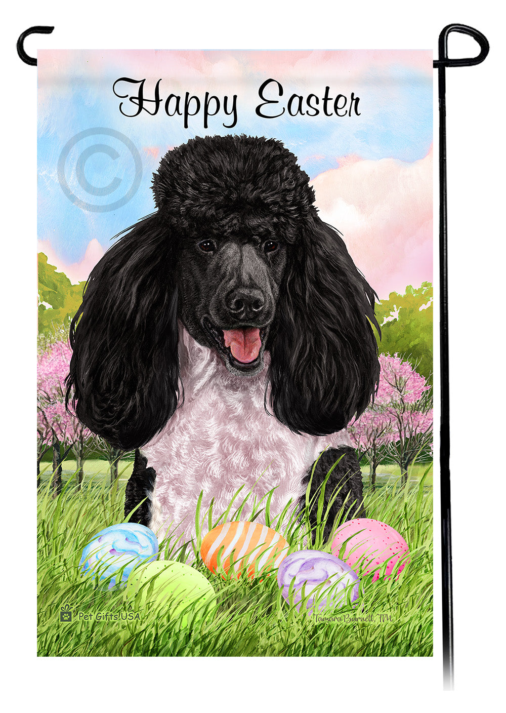 Poodle Happy Easter - Garden Flag