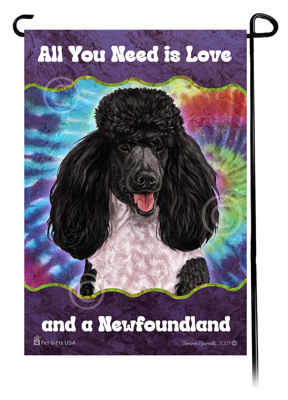 Poodle All You Need Is Love Garden Flag