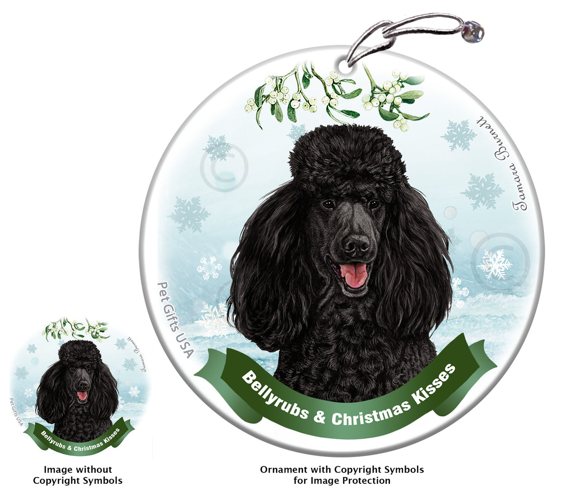 Poodle Standard Black Ornament