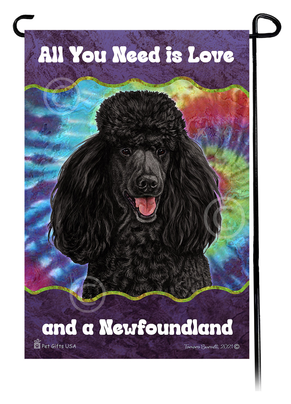 Poodle All You Need Is Love Garden Flag