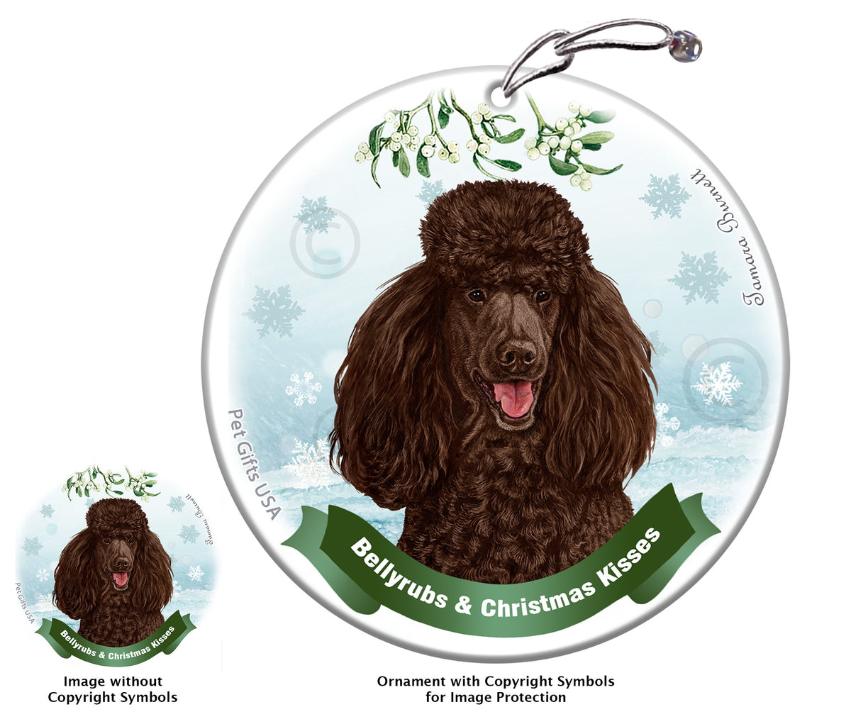 Poodle Standard Chocolate Ornament