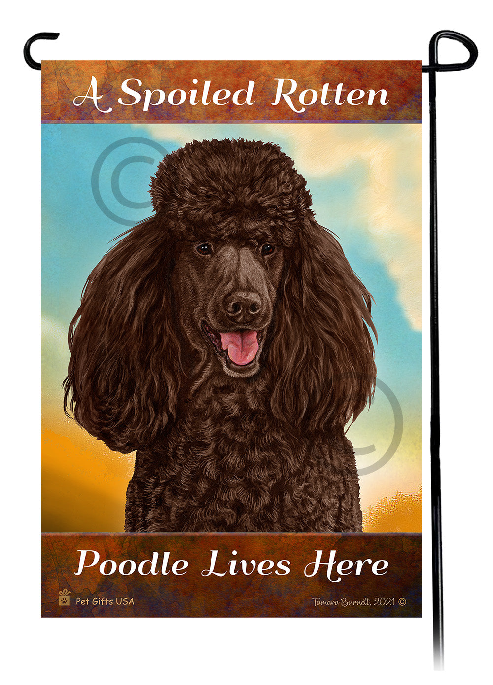 Poodle Spoiled Rotten - Garden Flag