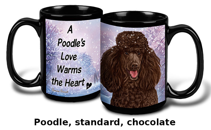 Poodle Standard Chocolate Winter Mug 15 oz