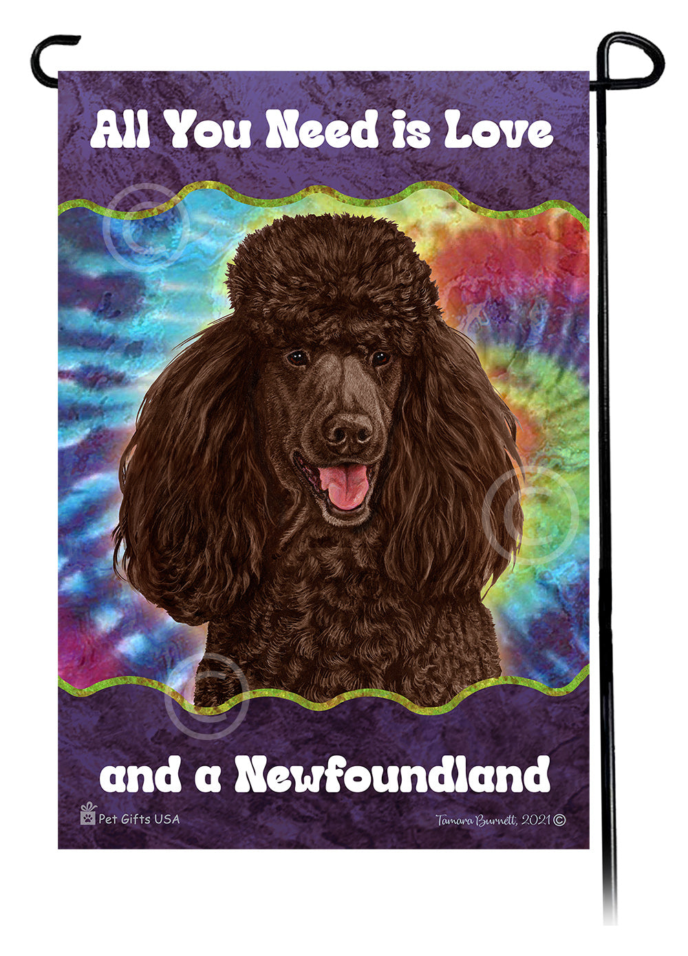 Poodle All You Need Is Love Garden Flag