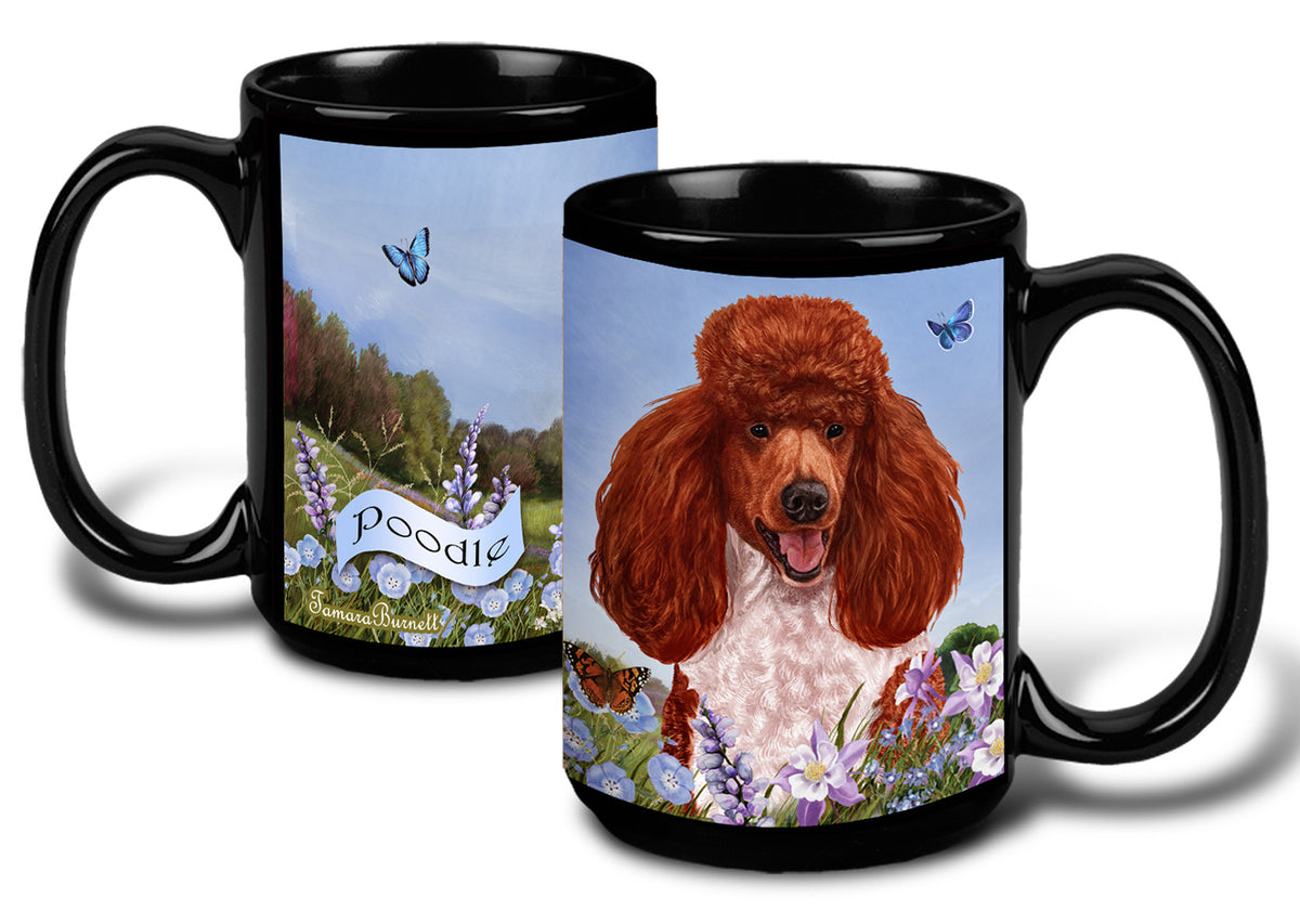 Poodle Standard Red and White Parti - Garden Party Fun Mug 15 oz