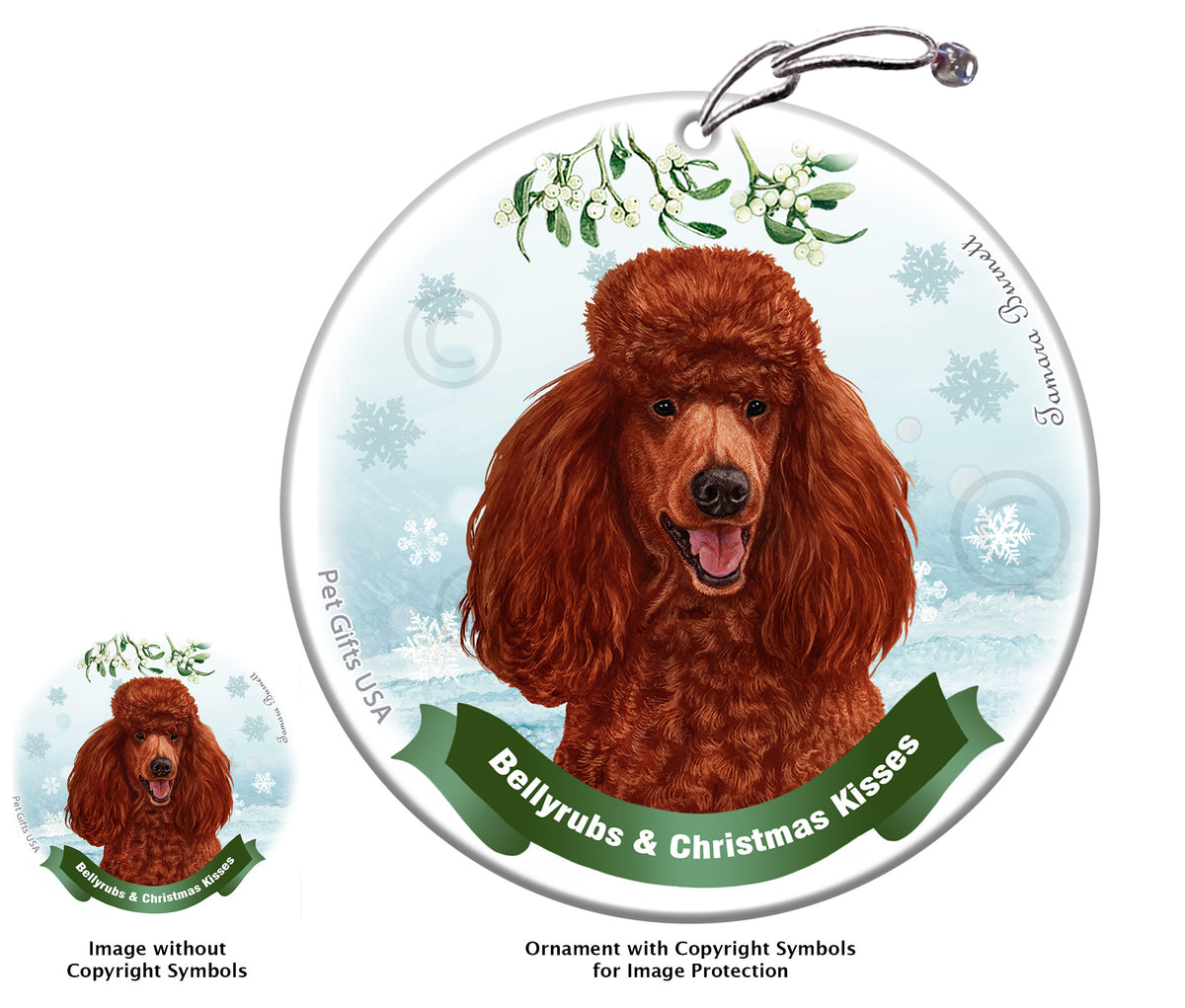 Poodle Standard Red Ornament