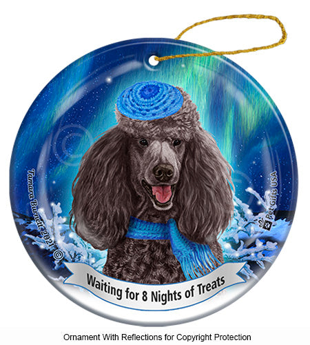 Poodle Standard Silver Ornament