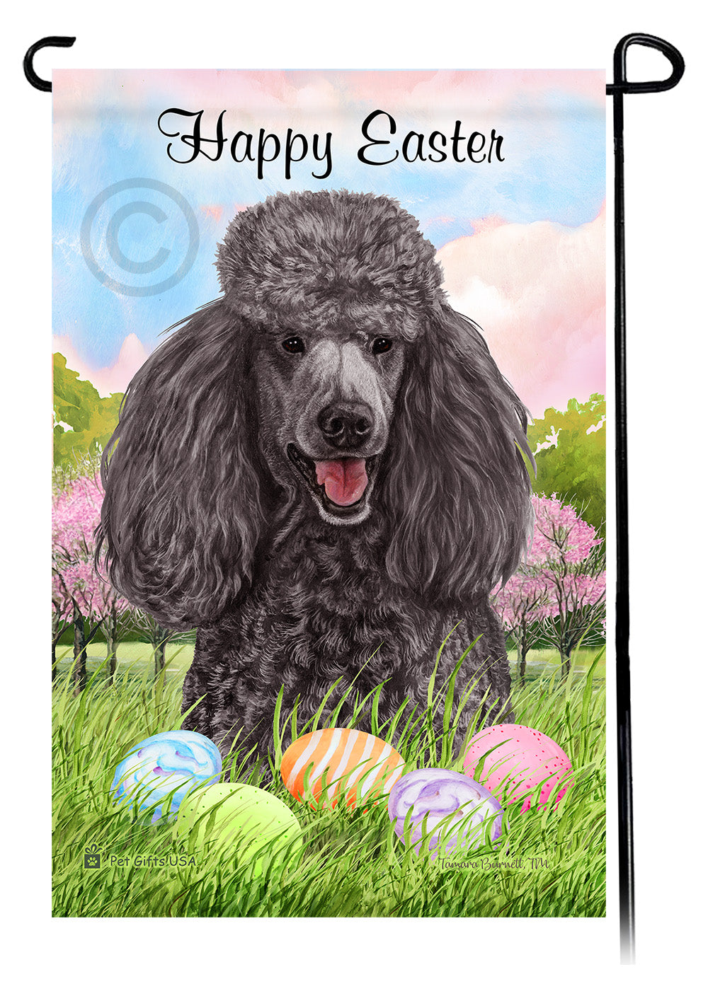 Poodle Happy Easter - Garden Flag
