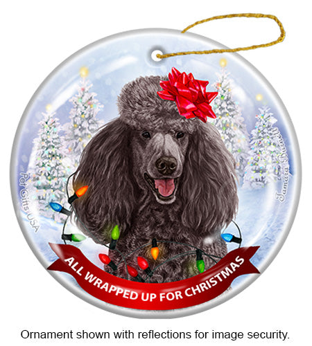 Poodle Standard Silver Ornament