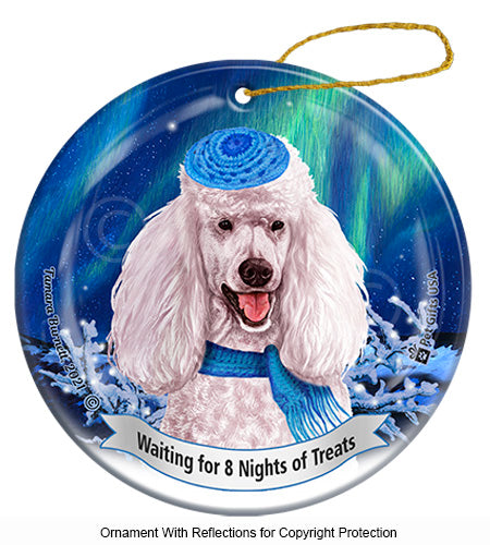 Poodle Standard White Ornament
