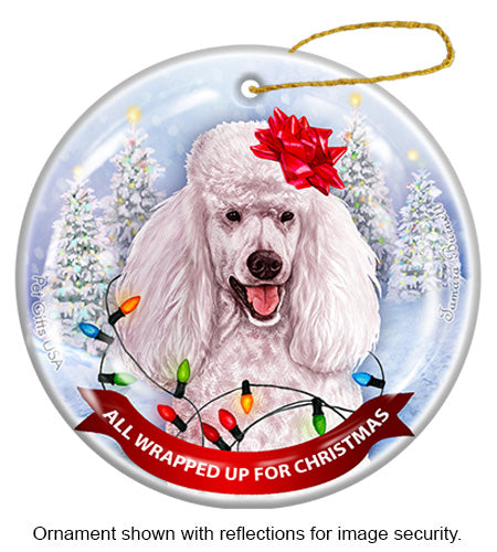 Poodle Standard White Ornament
