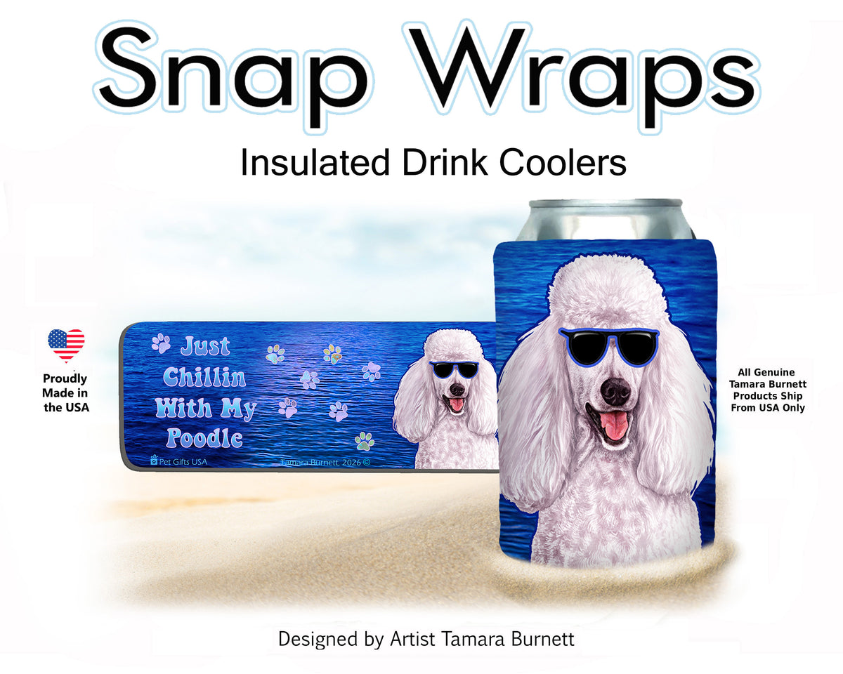 Standard Poodle White Snap Wrap Cozy