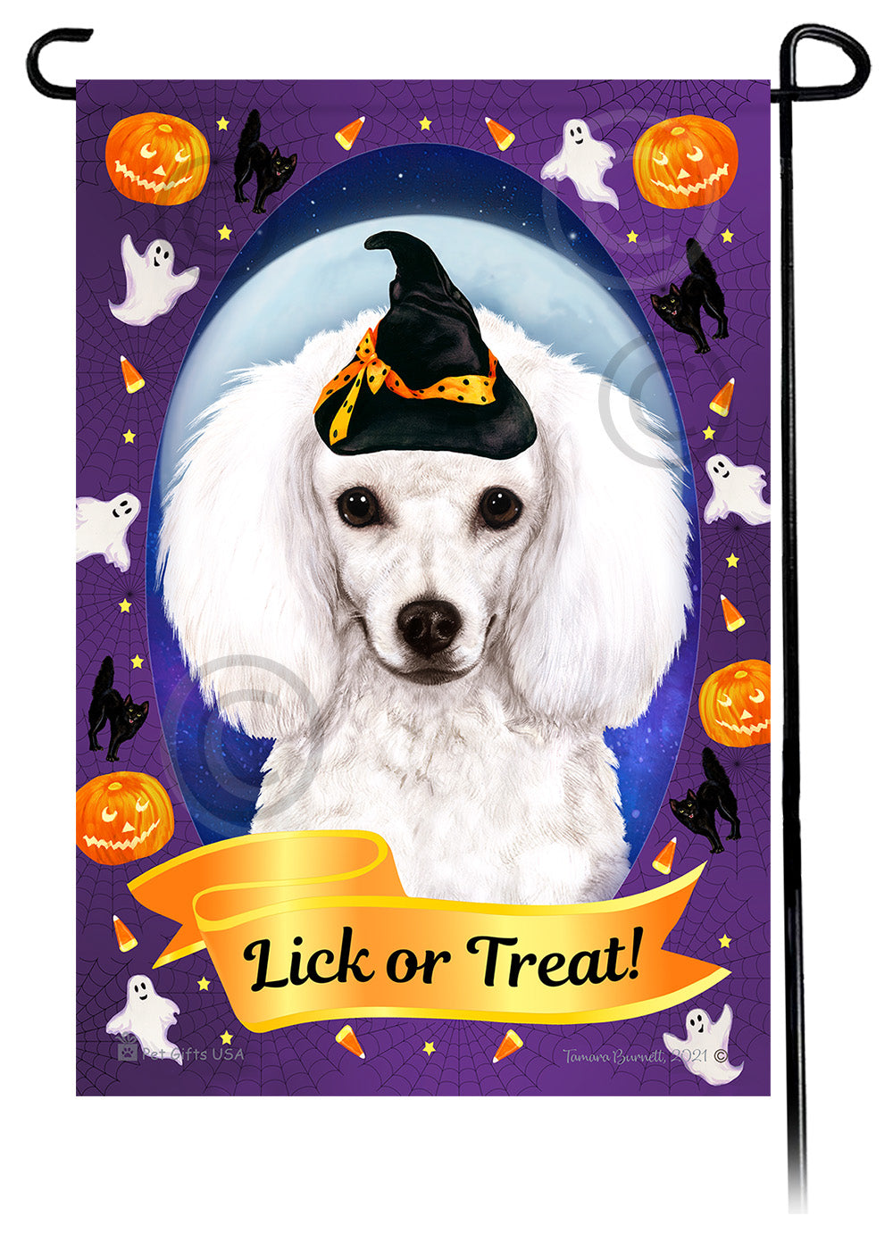 Poodle Halloween Howls - Garden Flag