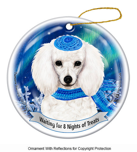 Poodle White Ornament
