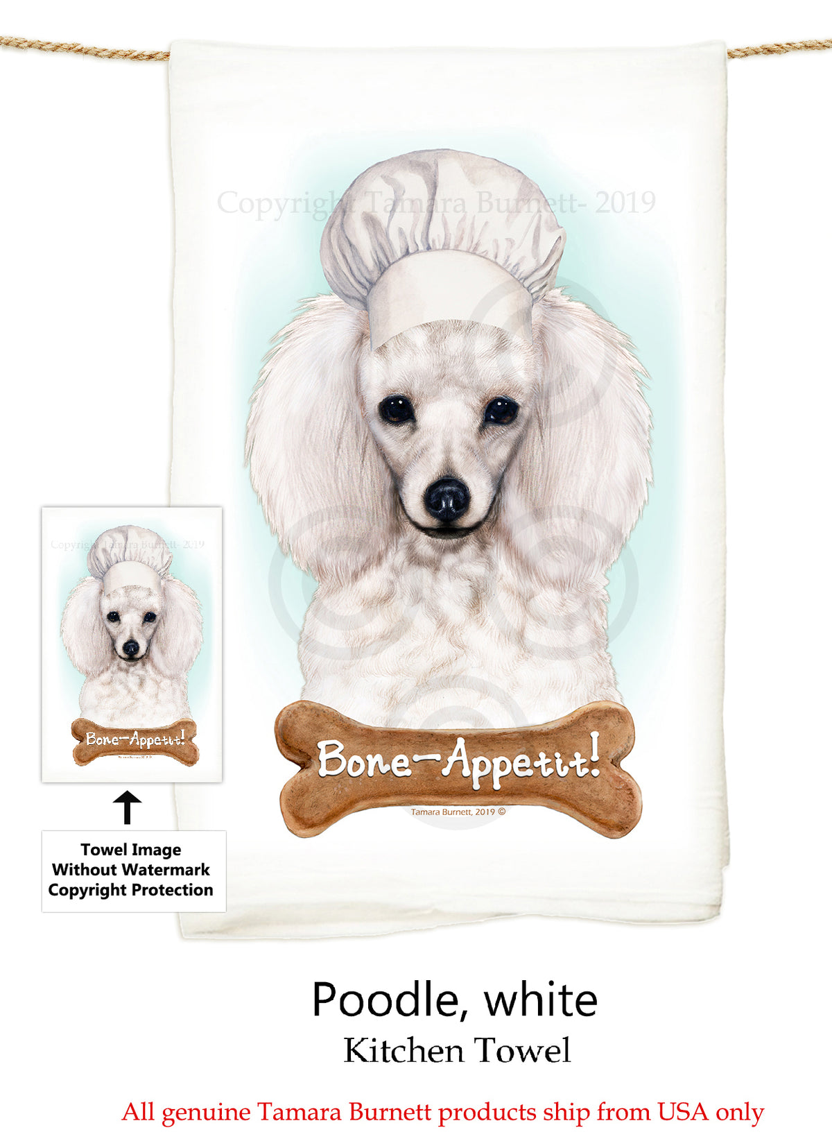 Poodle Flour Sack Towel