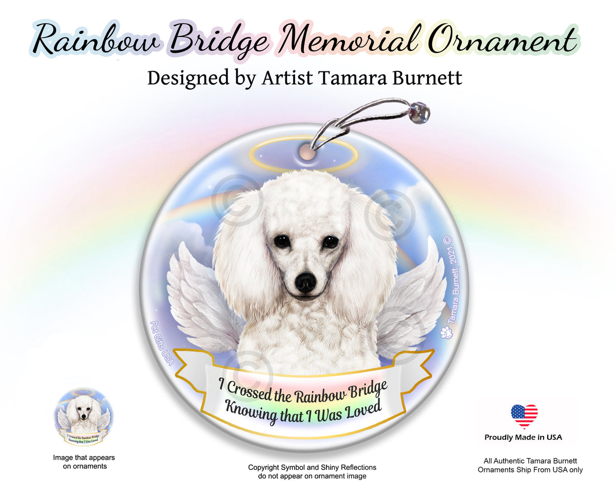 Poodle White Ornament