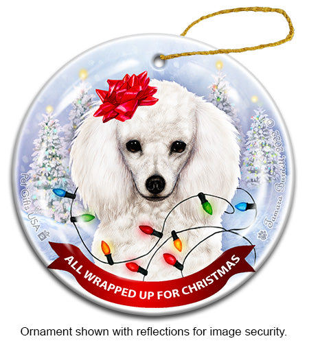 Poodle White Ornament