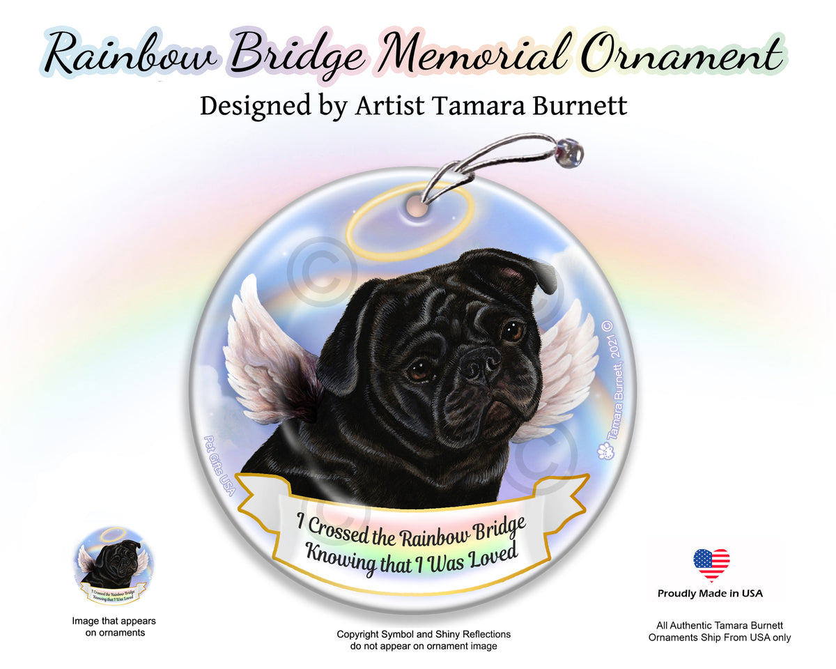 Pug Rainbow Bridge Memorial Ornament