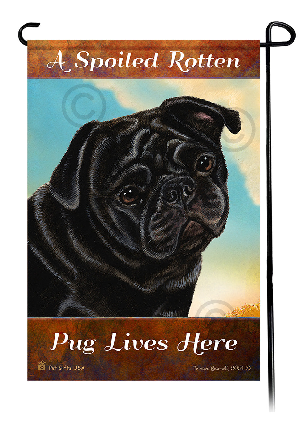 Pug Spoiled Rotten Garden Flags