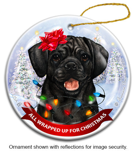 Puggle Black Ornament