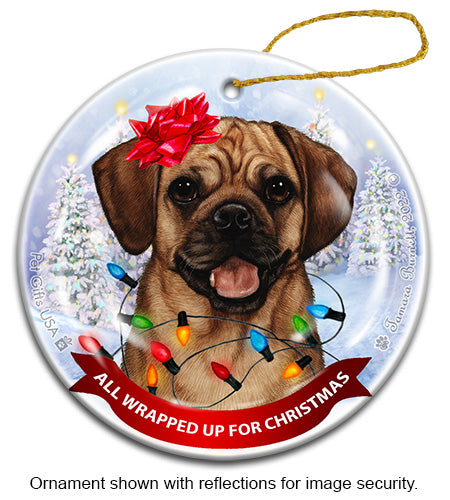 Puggle All Wrapped Up Ornament