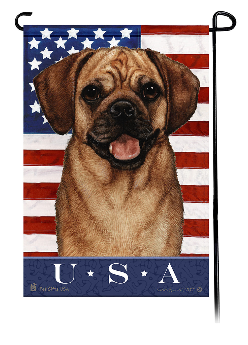 Puggle True Blue - Garden Flag