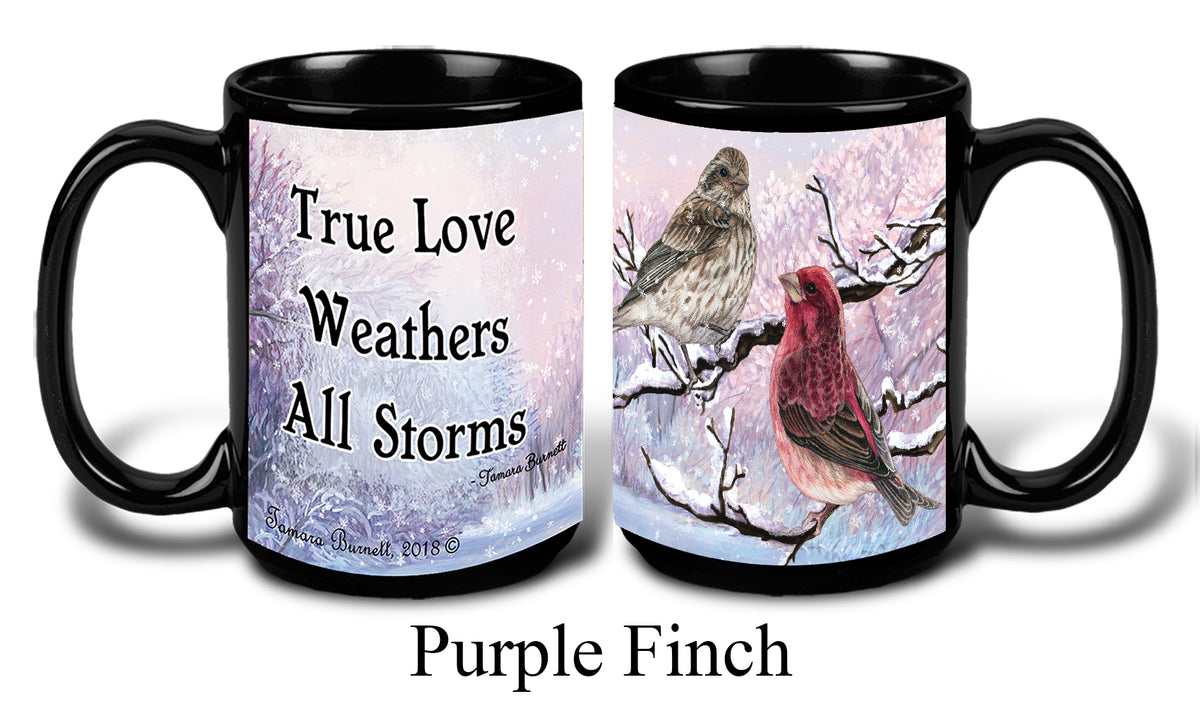 Purple Finch Winter Mug 15 oz
