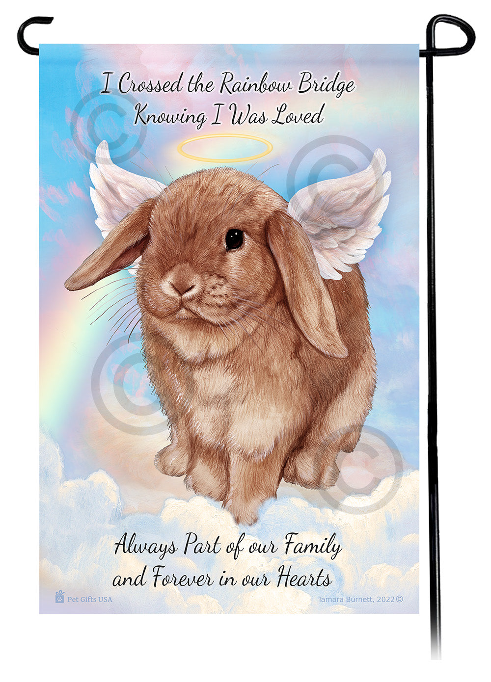 Mini Lop Rabbit Memorial - Garden Flag