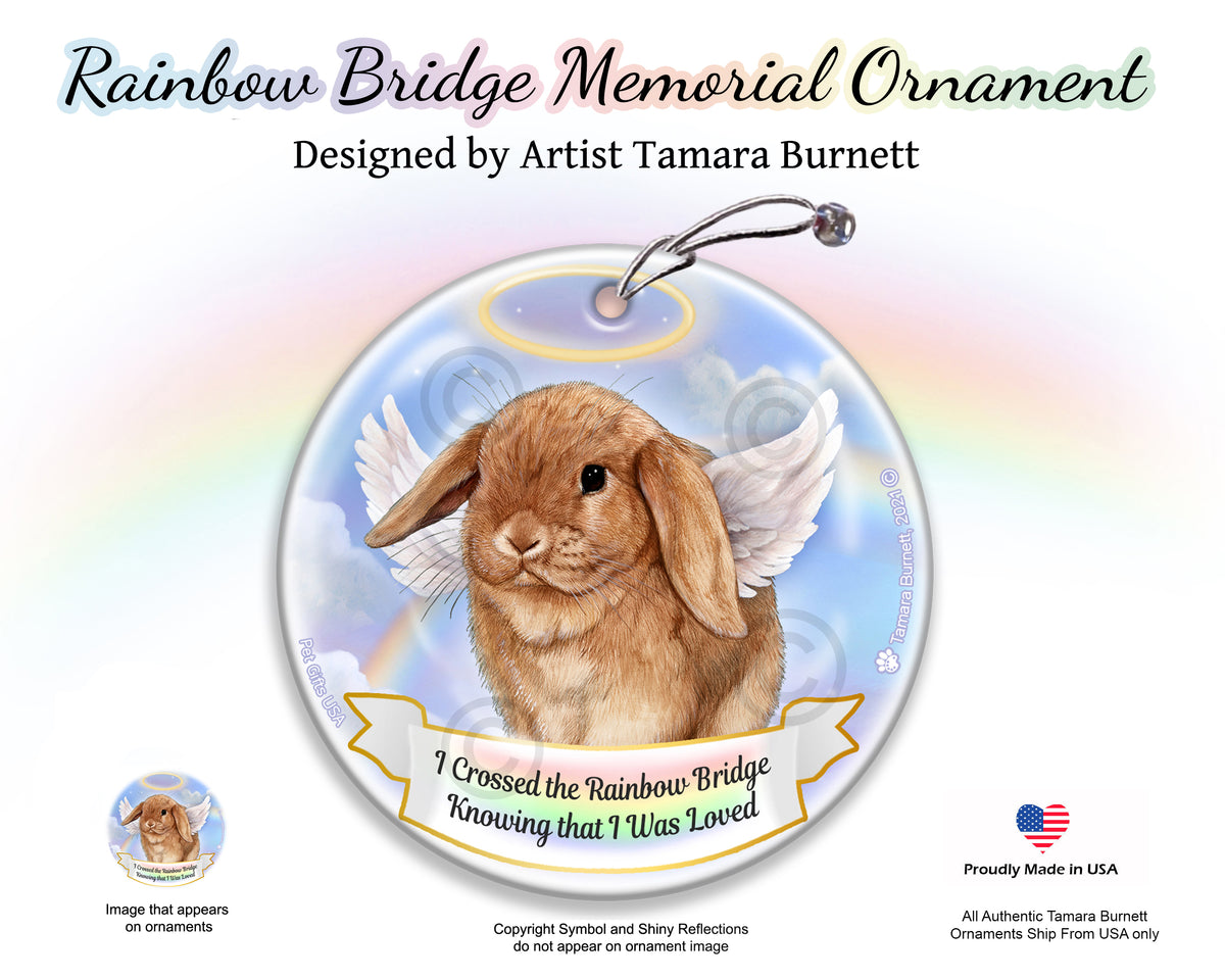Rabbit Mini Lop Rainbow Bridge Memorial Ornament