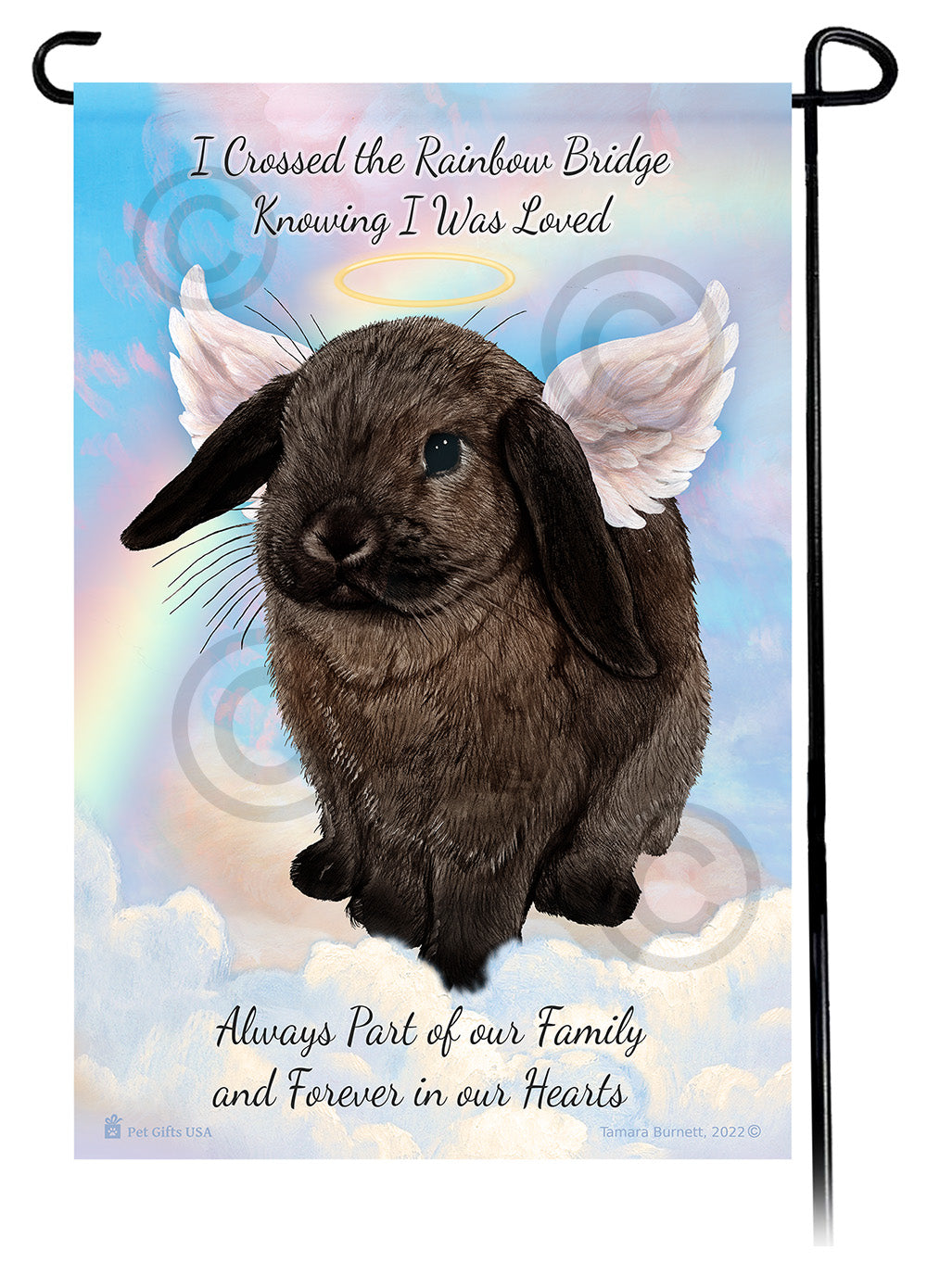 Mini Lop Rabbit Memorial - Garden Flag